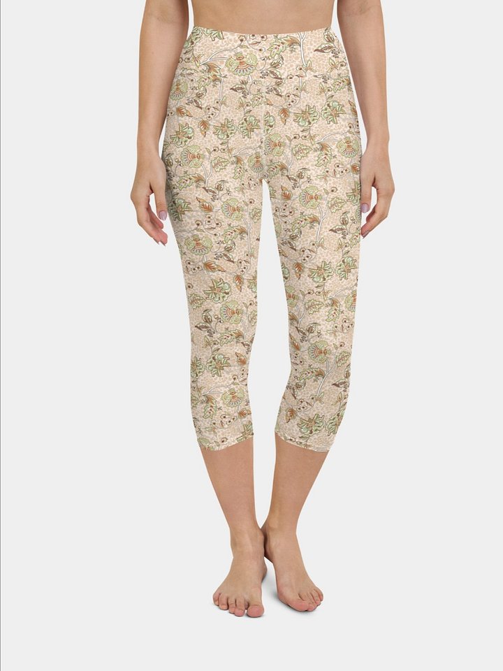 Capri Leggings "Elegant Neutral Beige Chintz" product image (2)