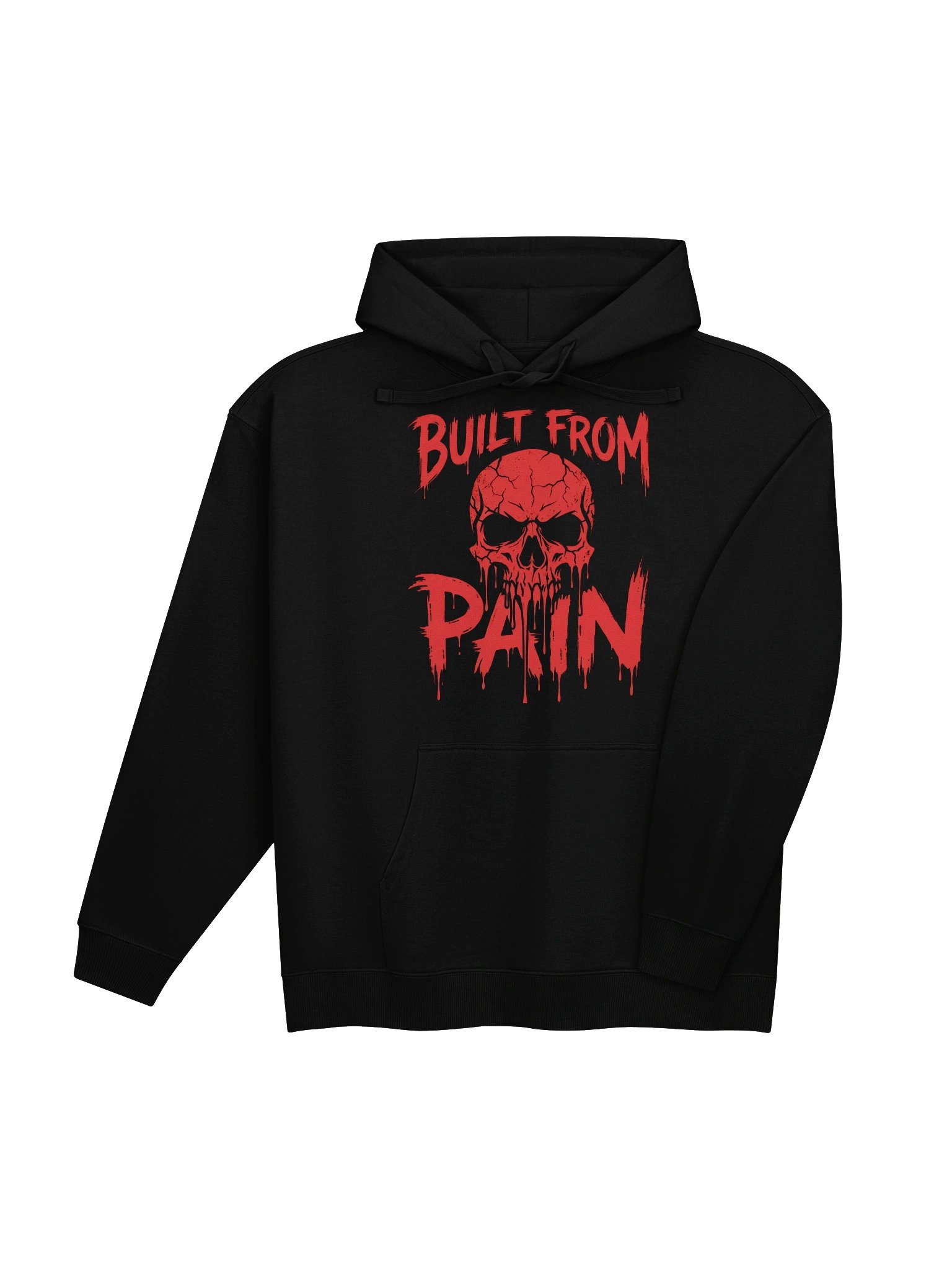 Built From Pain Skull Print Hoodie – Men's Streetwear Pullover product image (4)
