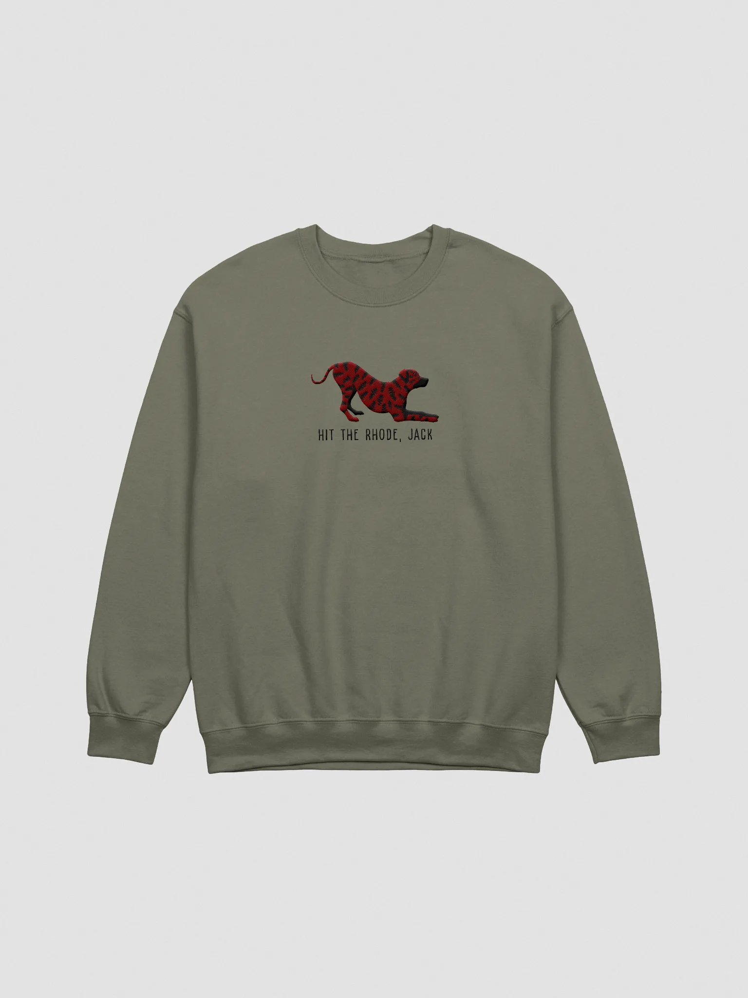 Hit the Rhode, Jack Sweatshirt (Embroidered) of a Rhodesian Ridgeback(Brindle) product image (3)