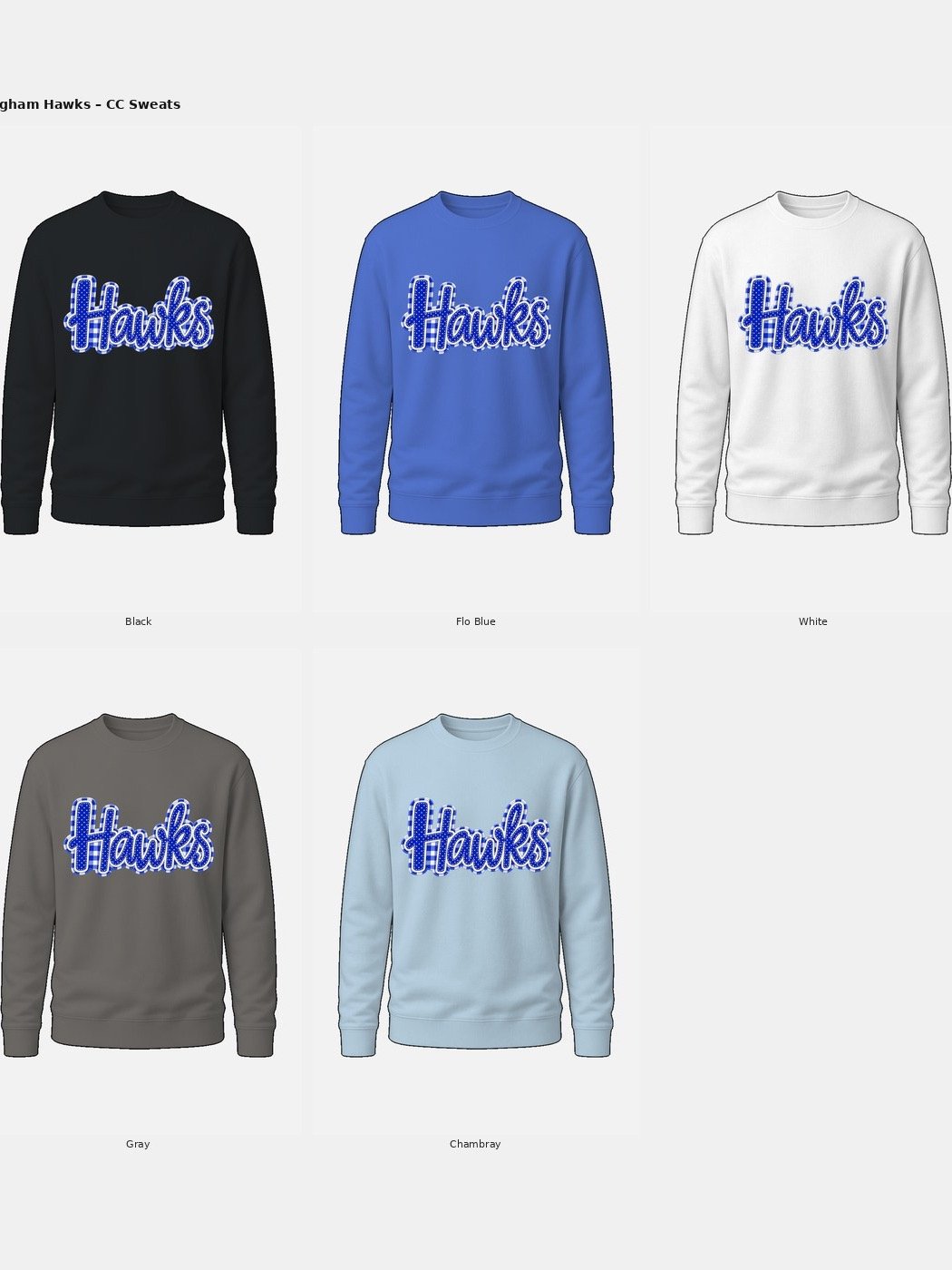 Gingham Hawks Comfort Colors Sweatshirt product image (5)