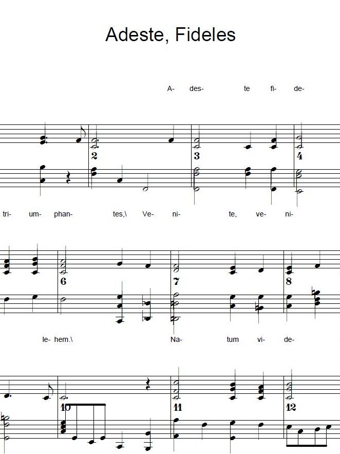 Adeste, Fideles - Christmas - Piano sheet music product image (1)