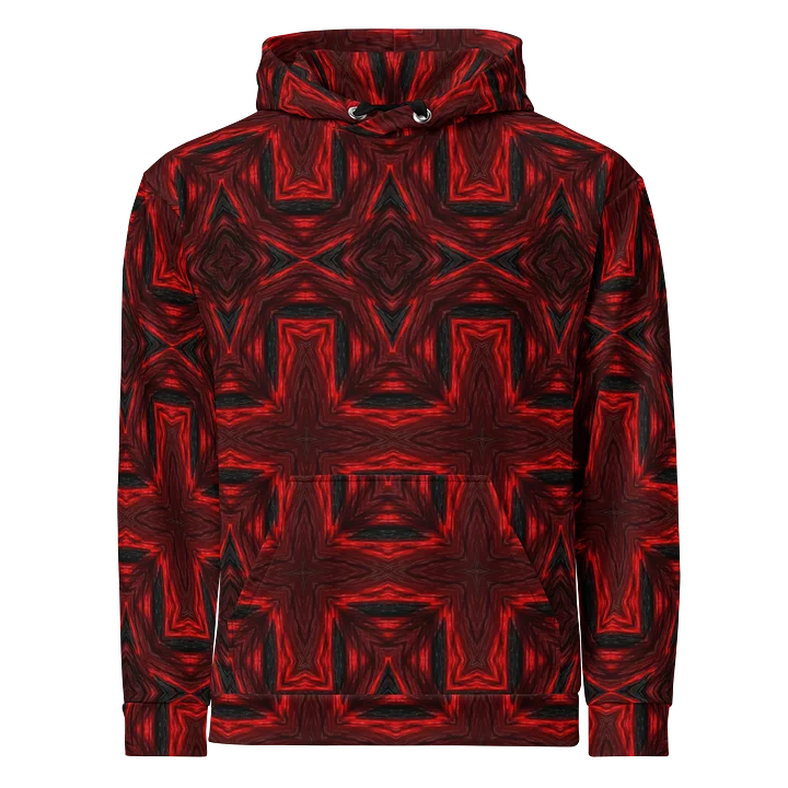 Crimson Vault – Gothic Abstract Seamless Pattern Unisex Hoodie product image (1)