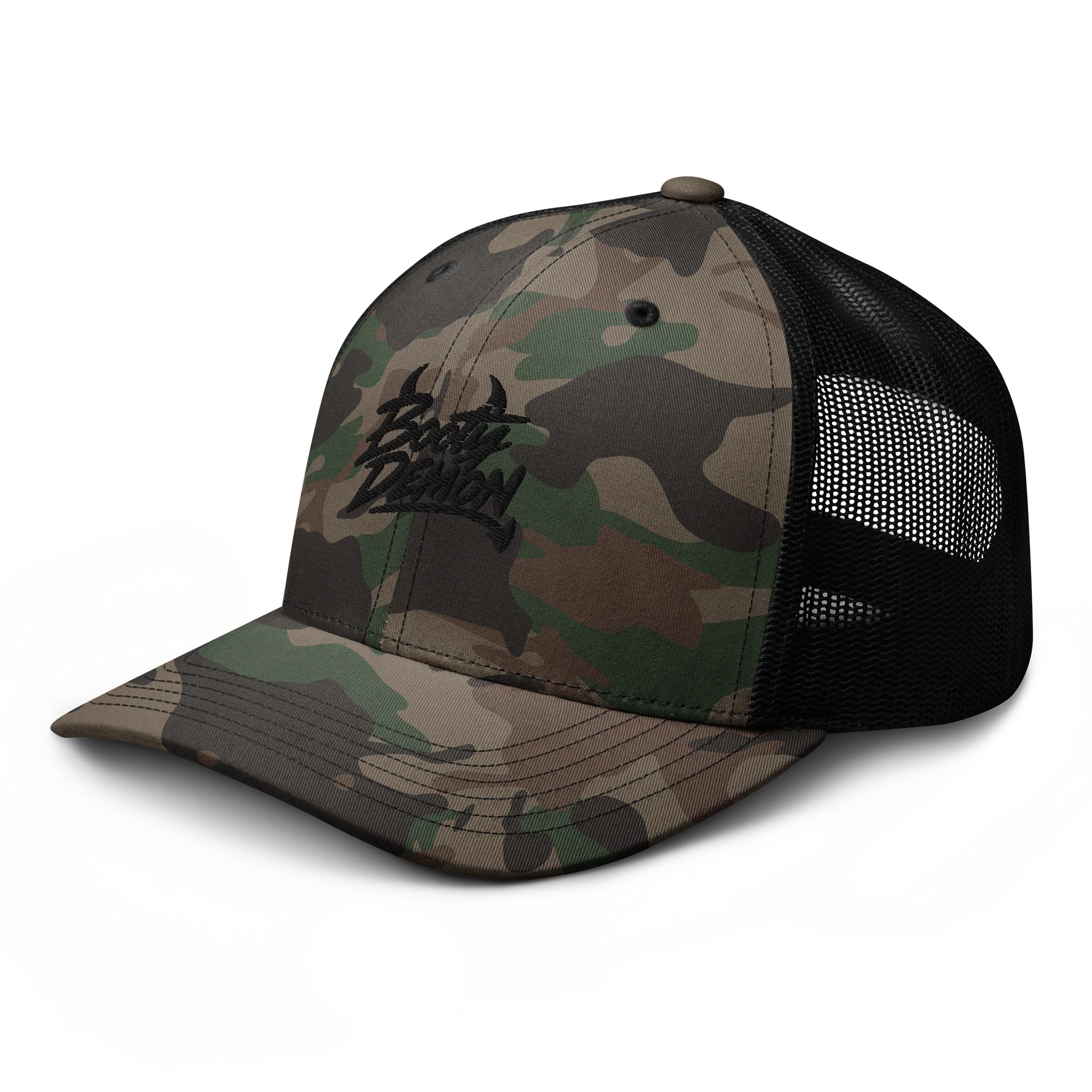 Booty Demon Stealth Men's Camo Embroidered Trucker Hat product image (6)
