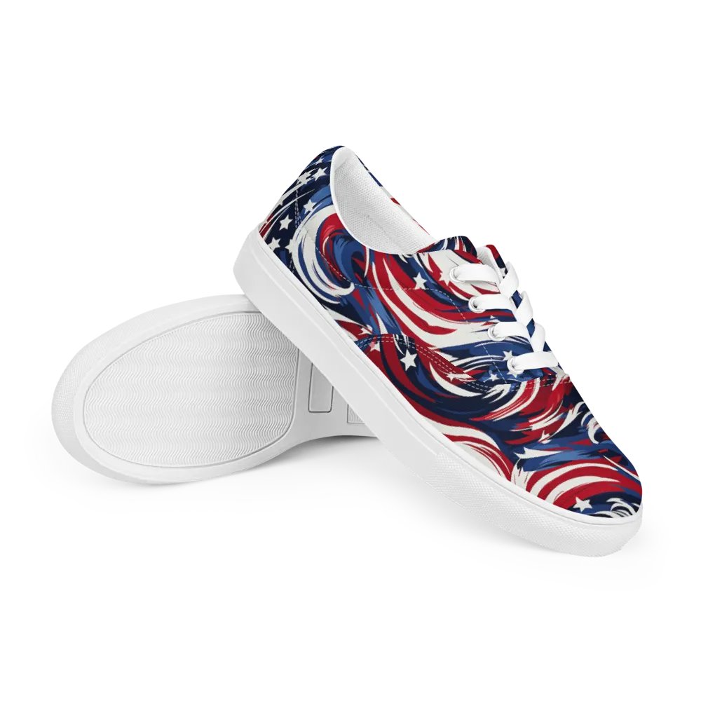Patriotic Swirl Women's Canvas Shoes product image (10)