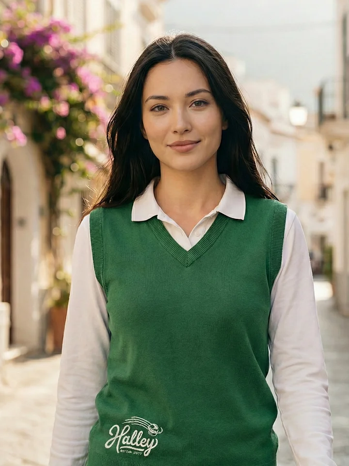 Green Knitted V-Neck Vest product image (1)