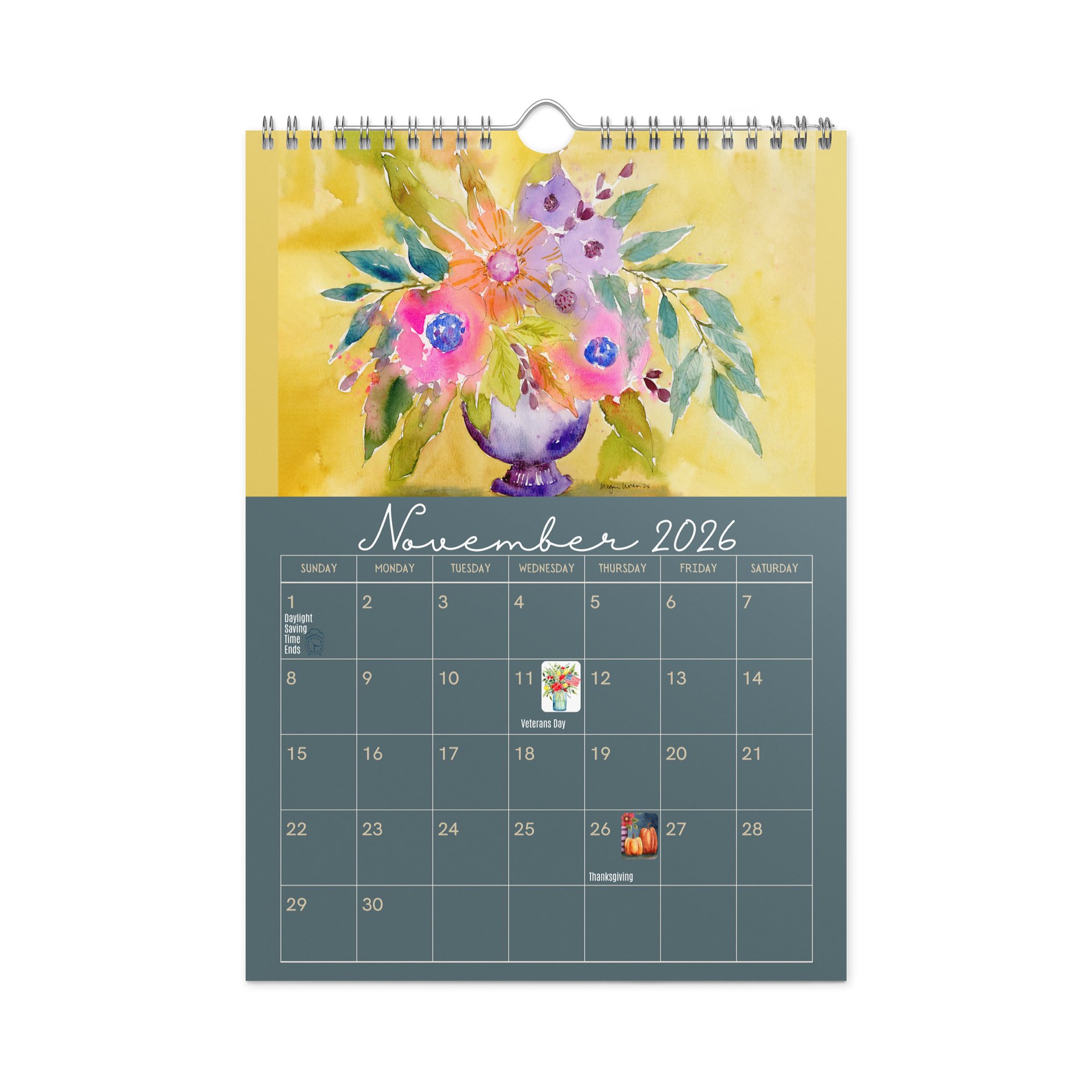 Bloom Through the Seasons: A Watercolor Calendar (July 2026 - June 2027) product image (10)