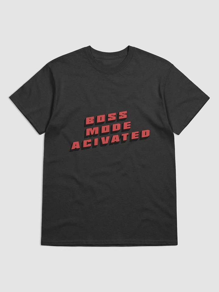 "Boss mode: Activated!" Heavyweight Tee - Black product image (1)