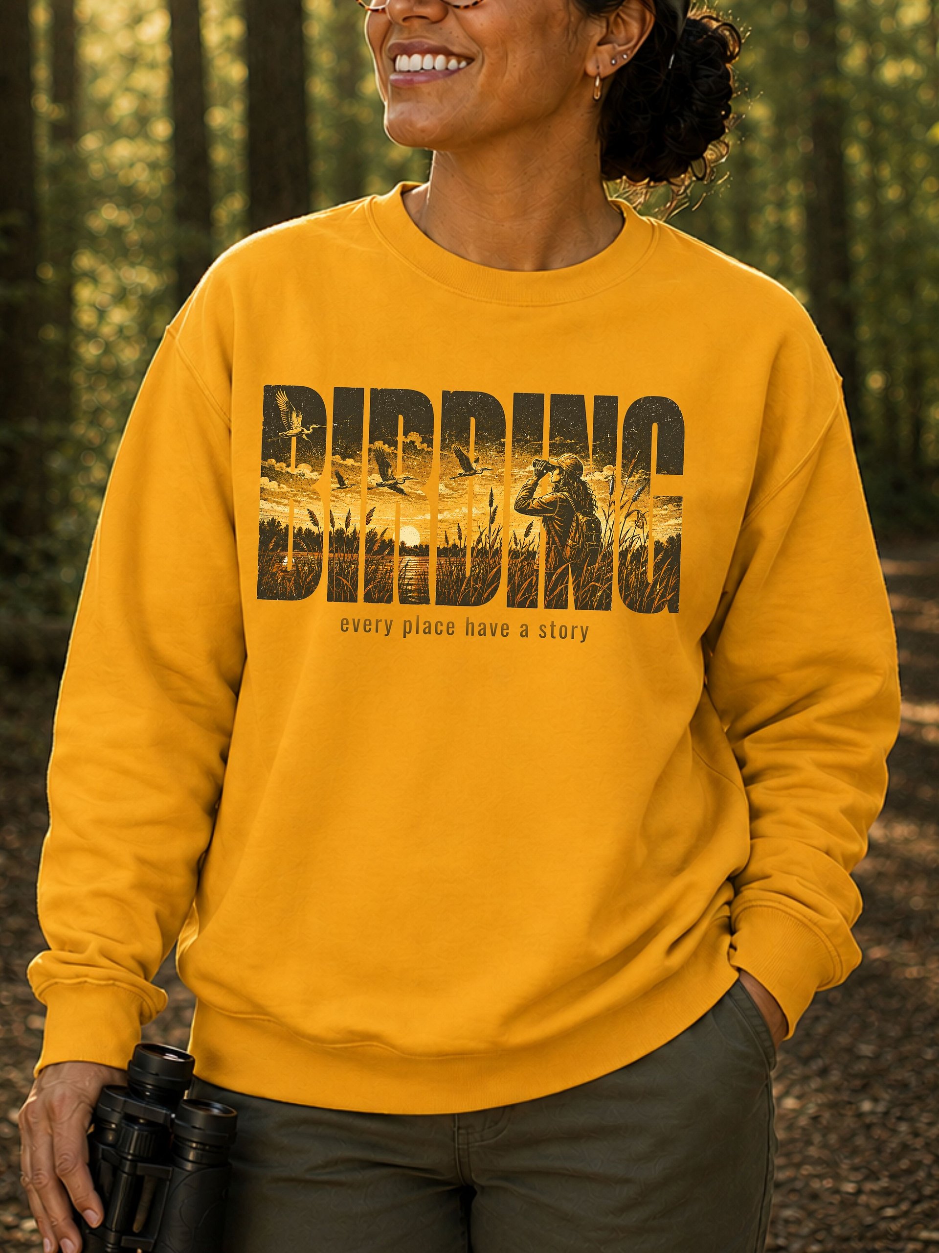 Birding Sunset Crewneck Sweatshirt – Nature Scenic Pullover & Birder Gift product image (9)