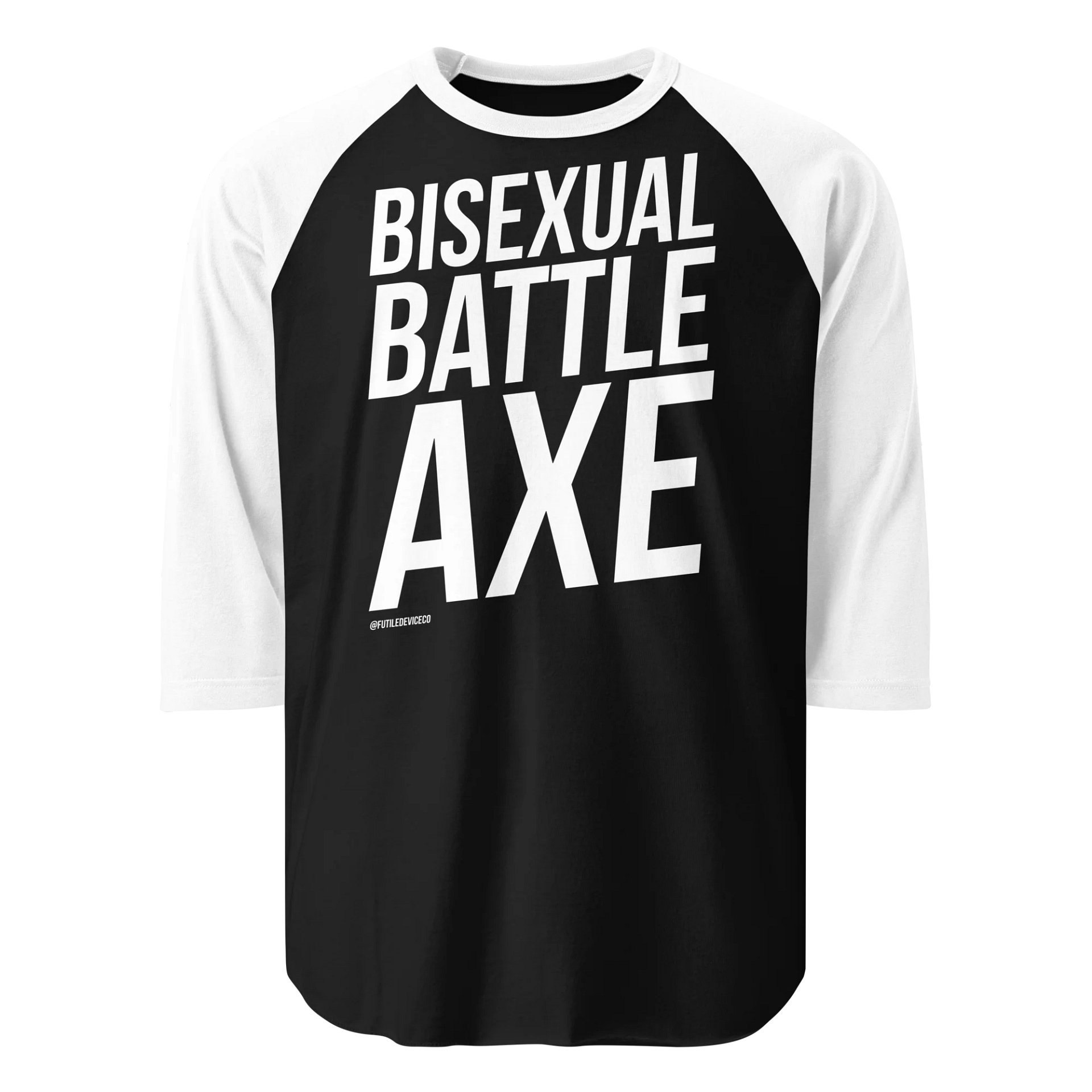 FUTILE DEVICE: BISEXUAL BATTLE AXE (BASEBALL TEE) product image (1)