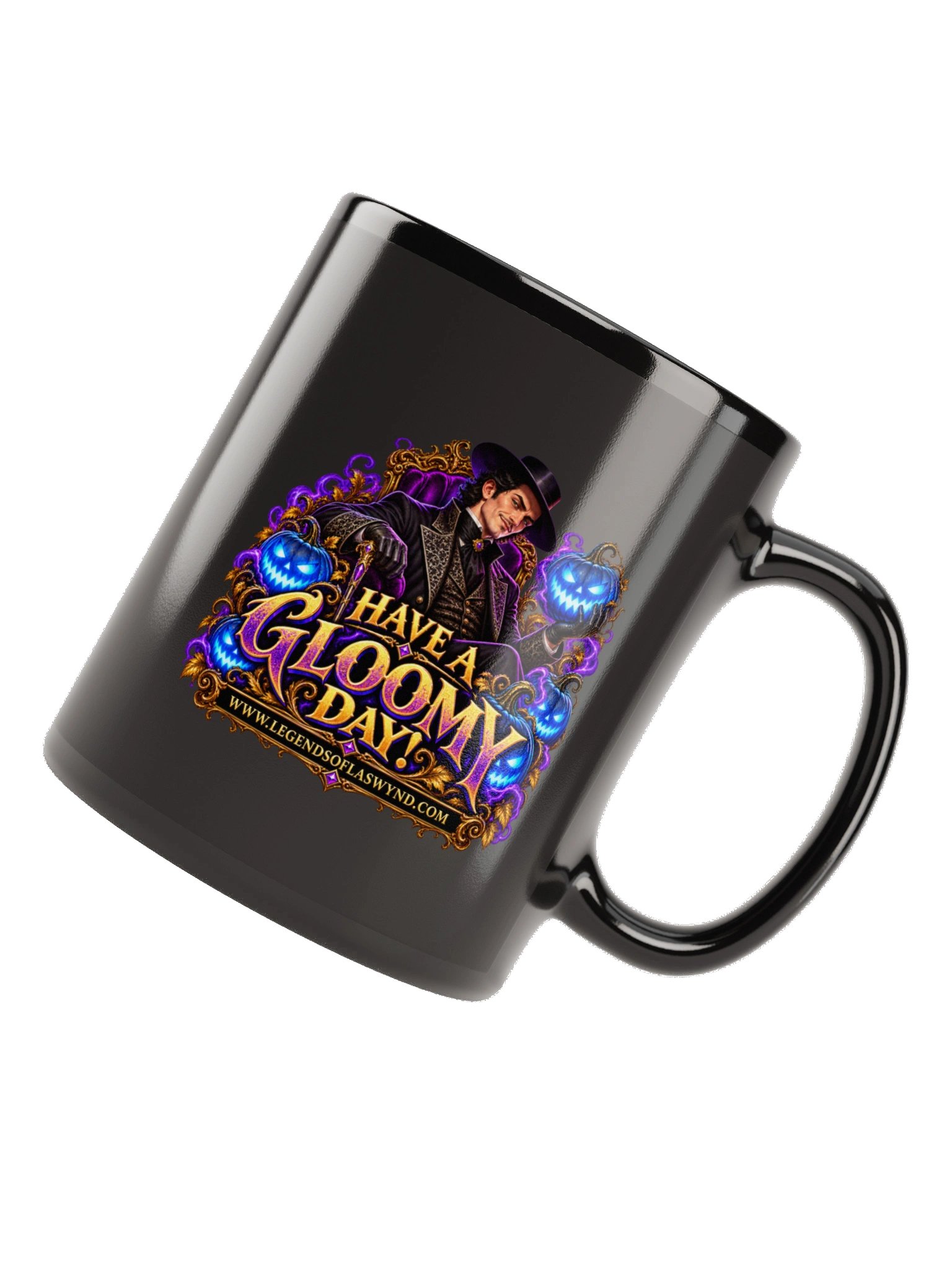 Legends of Laswynd – Have a Gloomy Day! Black Mug product image (11)