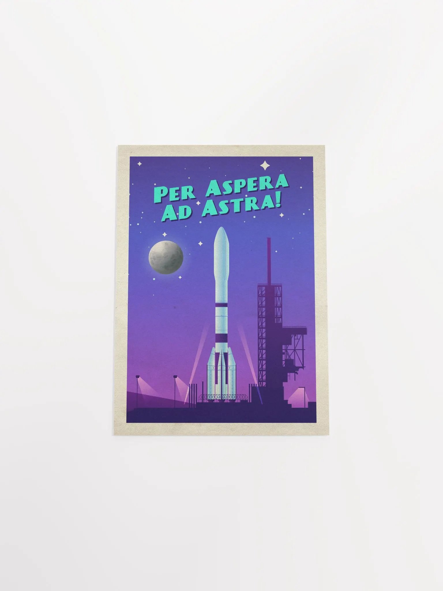 Per Aspera Ad Astra!, ESA Ariane 6 — Vintage space poster, retro space art, propaganda poster, retrofuturism art, retro sci-fi print product image (8)
