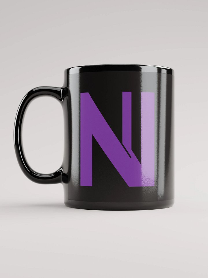 Flaskn black mug (purple logo) product image (1)