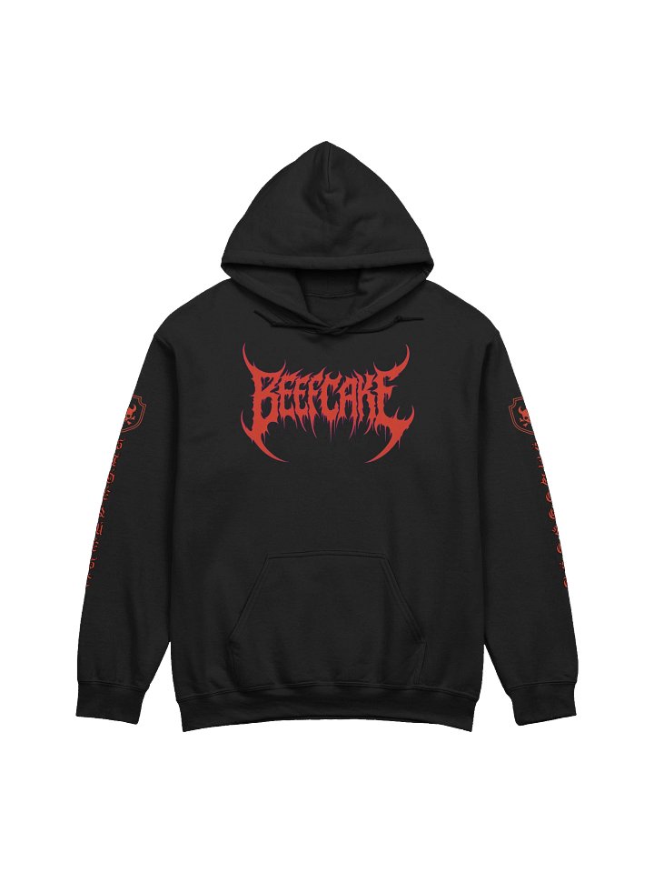 Beefcake Hoodie (Death Metal Font - Red) product image (1)