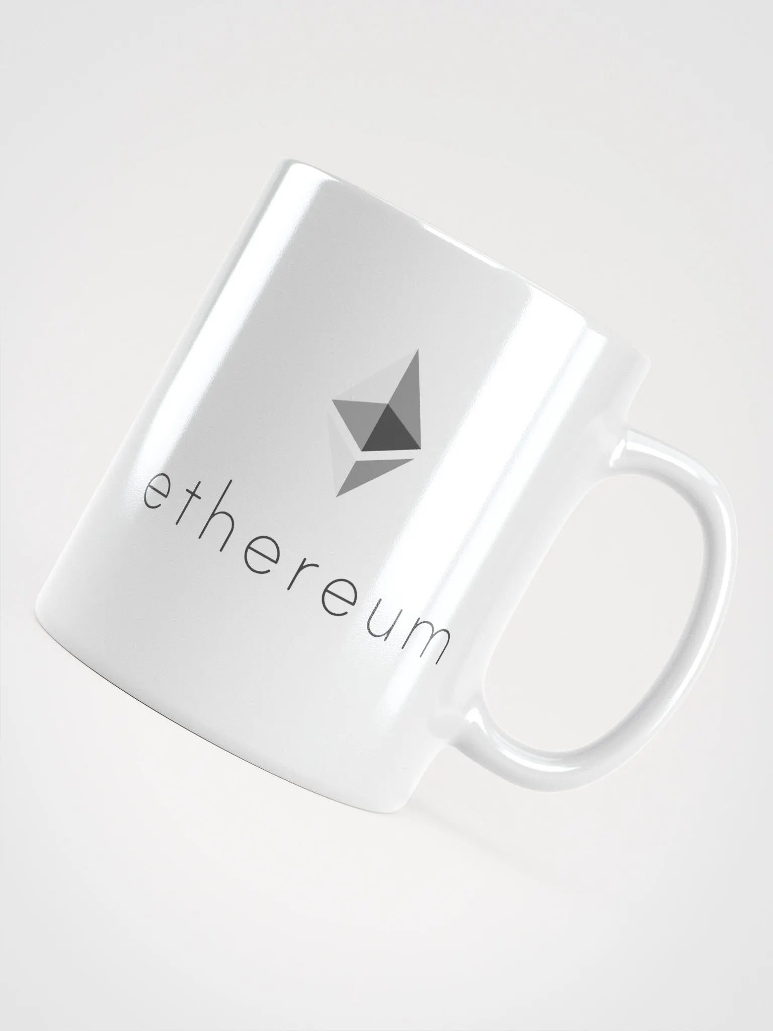 Ethereum Logo White Glossy Mug product image (4)