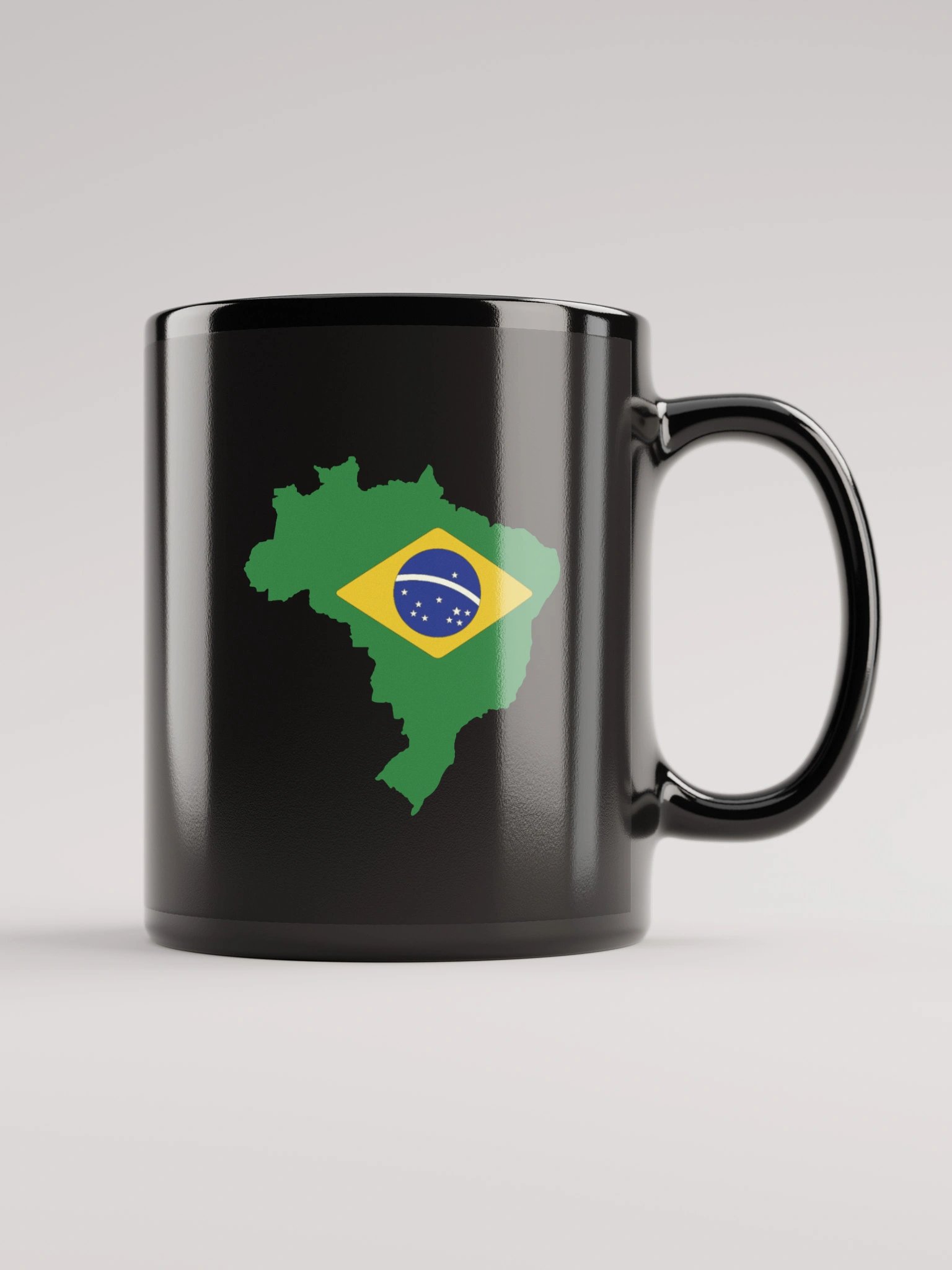 Brazil Flag and Map Black Coffee Mug - Double Sided Print product image (5)