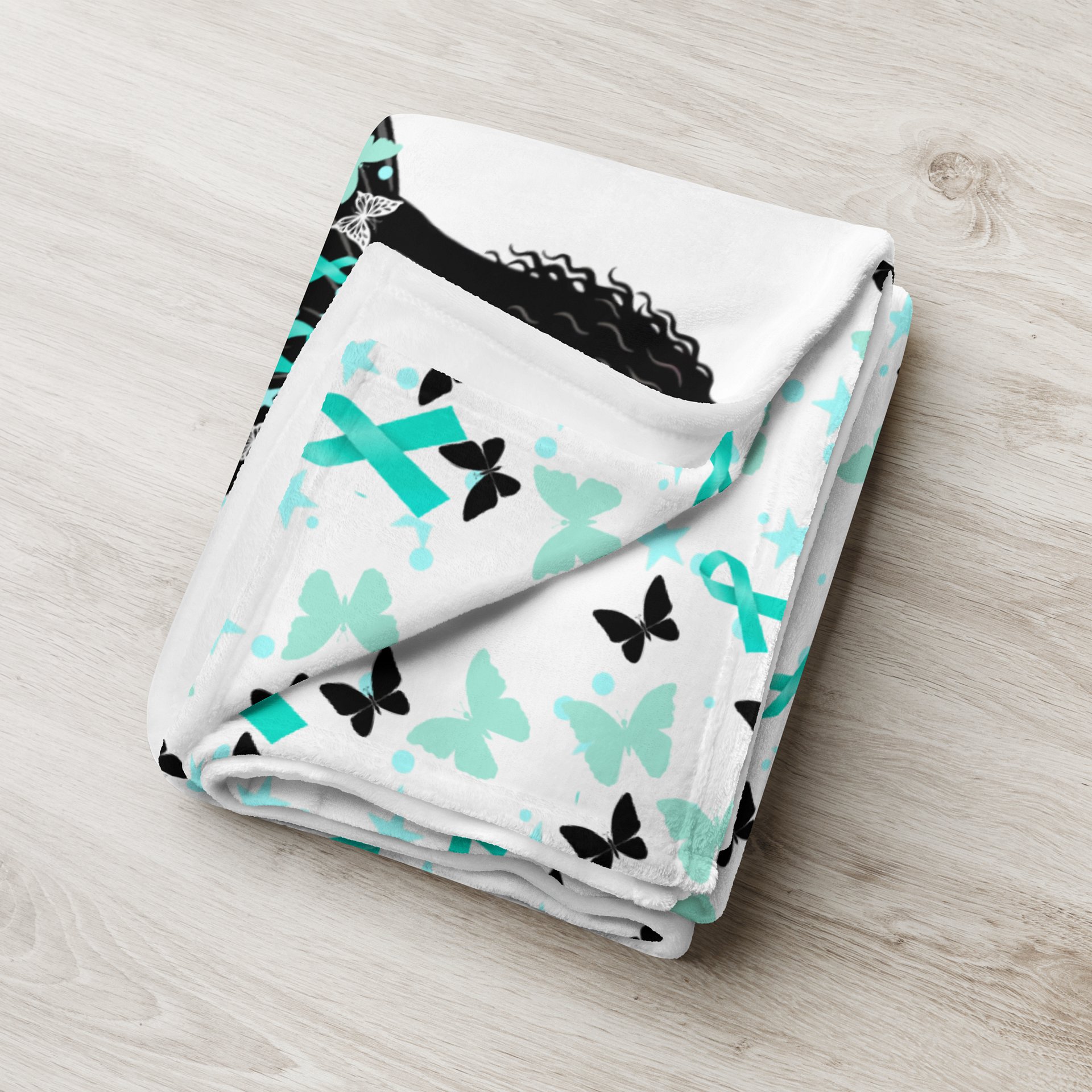 Ovarian Cancer - Fearless Fighter Throw Blanket product image (3)