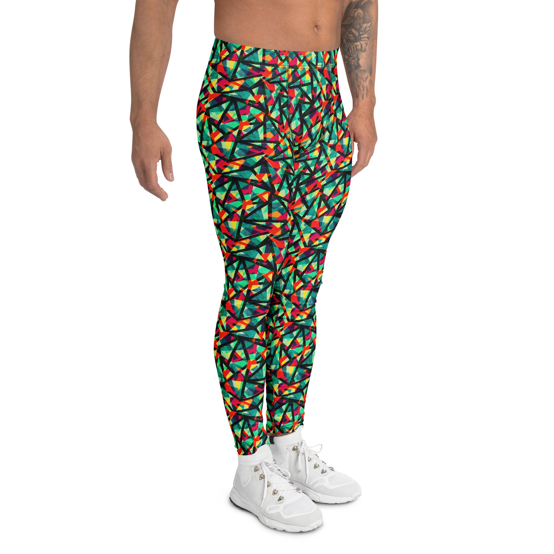 Bold Bright Men's Leggings Colorful Geometric product image (3)