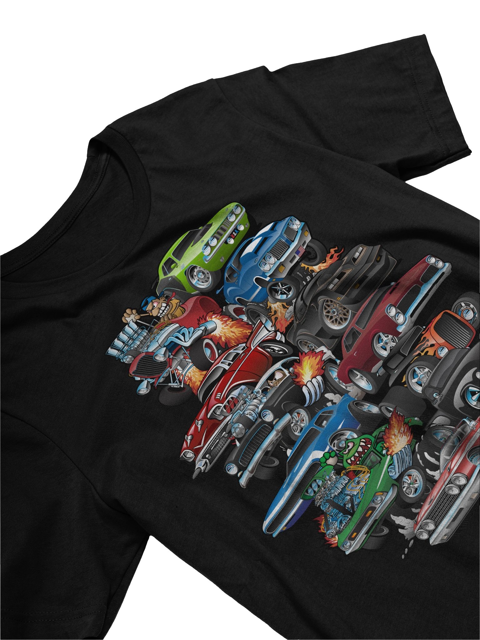 Car Madness! Muscle Cars, Classic Cars and Hotrods Cartoon T-Shirt product image (2)