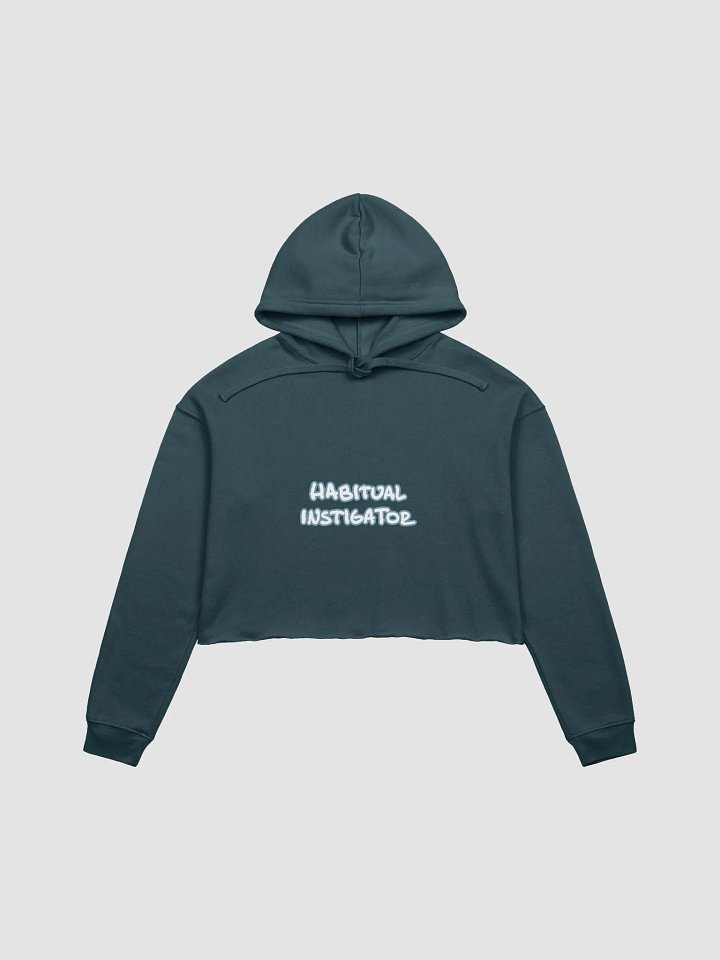 HABITUAL INSTIGATOR (lined design, #709AAF) fleece cropped hoodie product image (2)