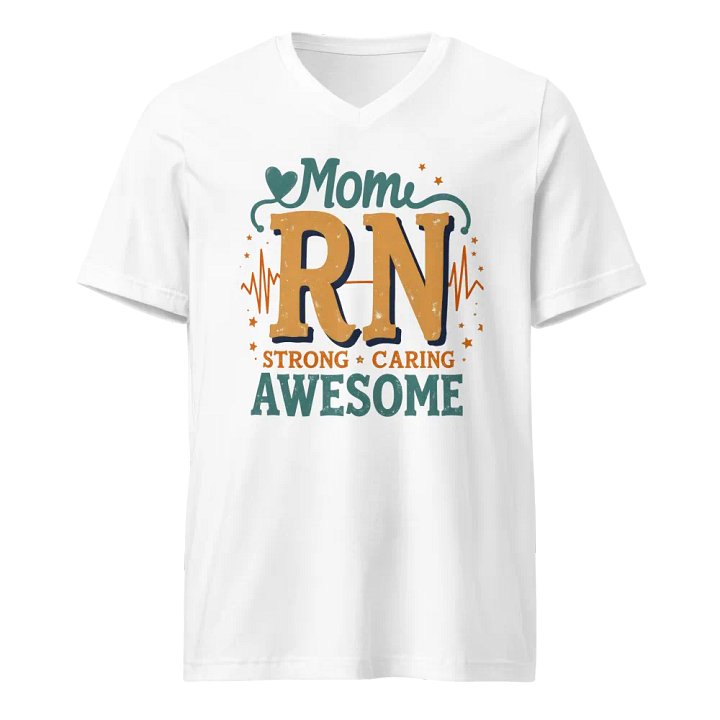 Mom RN, Strong, Caring, and Awesome V-Neck Tee product image (5)