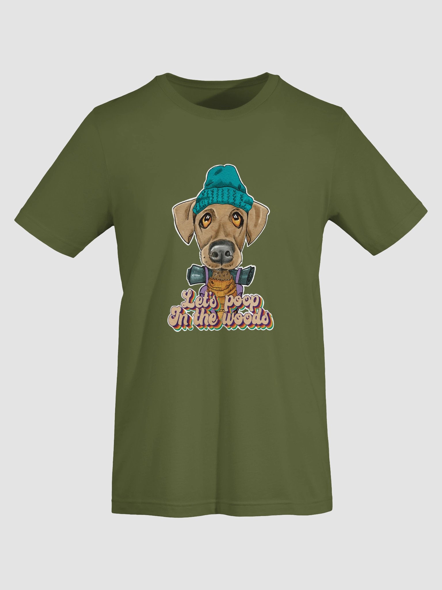 Camping Dog T shirt all Colors - Lets Poop In The Woods product image (57)