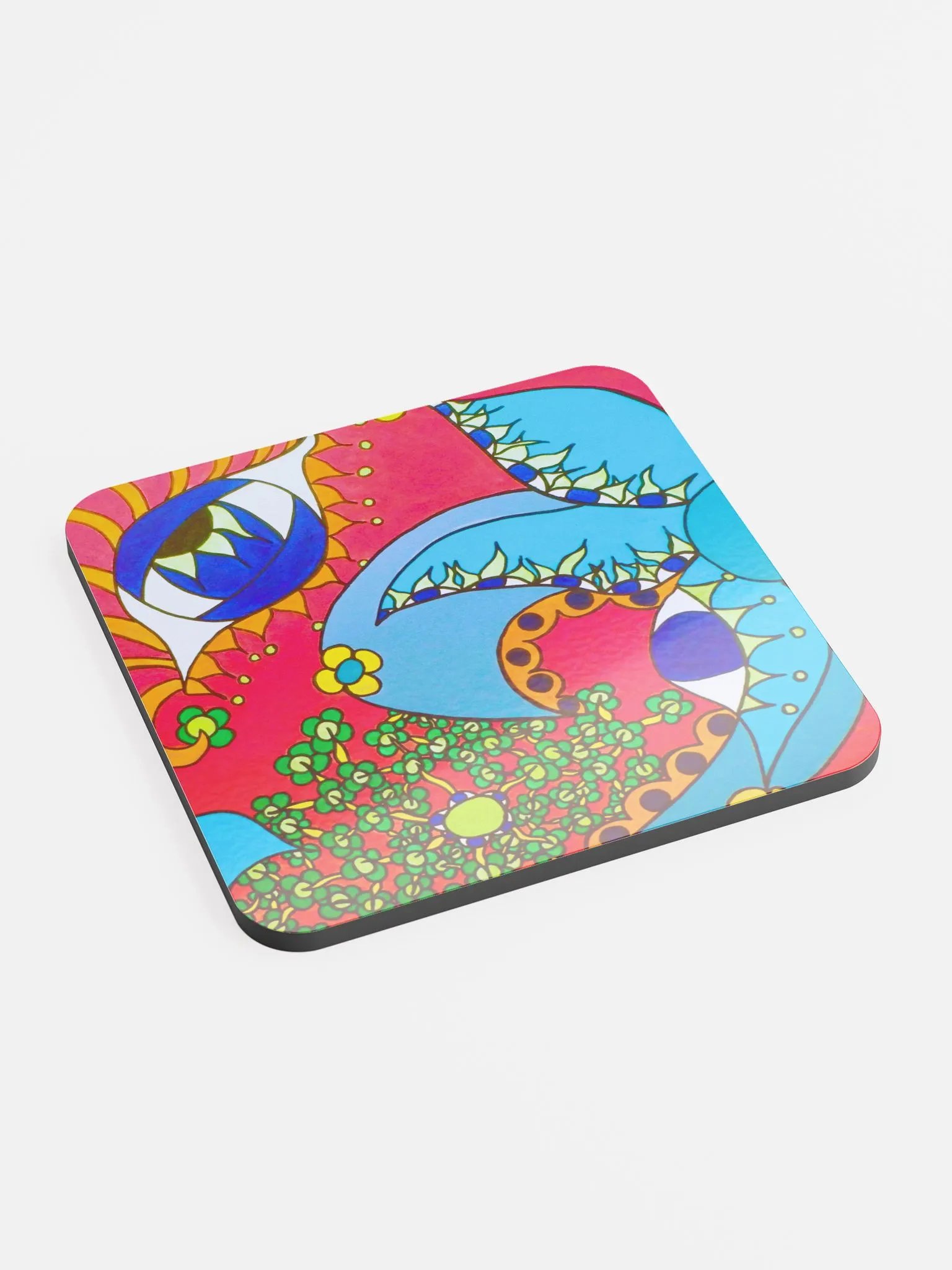 Ethereal Eye Glossed Cork Coaster product image (2)