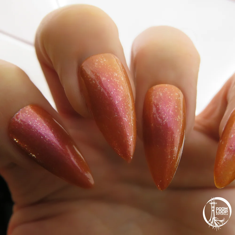 BARELY HUMAN - Deep Copper-Rose Sparkly Nail Polish product image (5)
