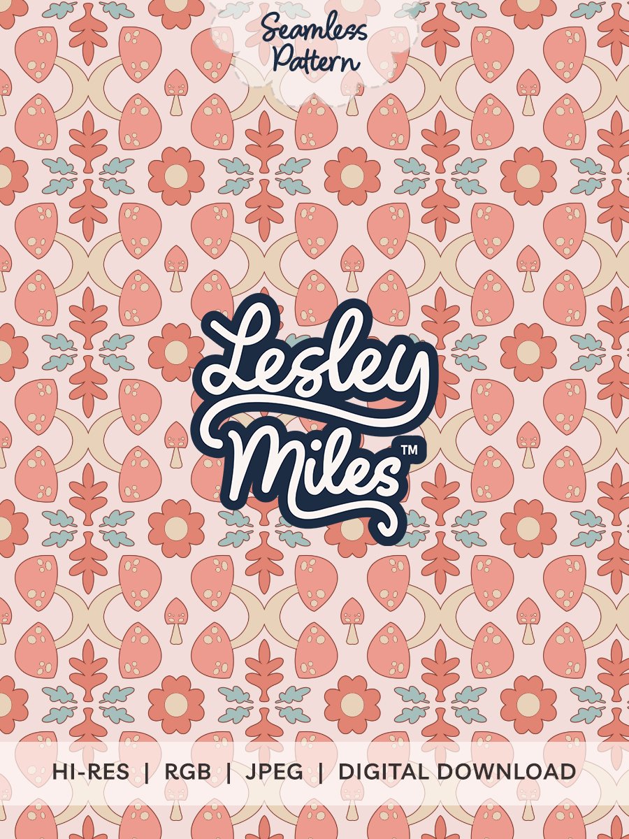Mushroom Glade Coral Seamless Pattern product image (1)