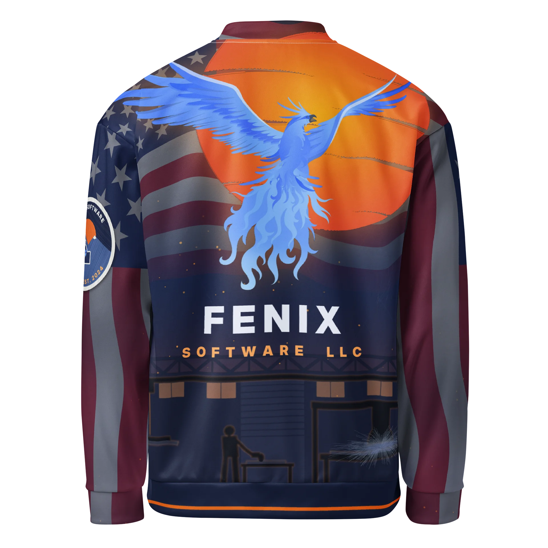 Fenix Software Phoenix Logo Bomber Jacket Patriotic product image (2)