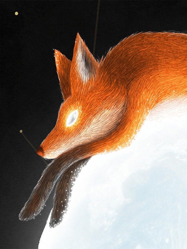 Red Fox on the Moon Art Print No.2 product image (2)