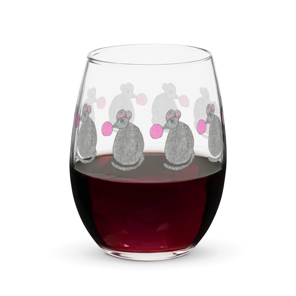 Bubblegum mouse Stemless Wine Glass product image (6)
