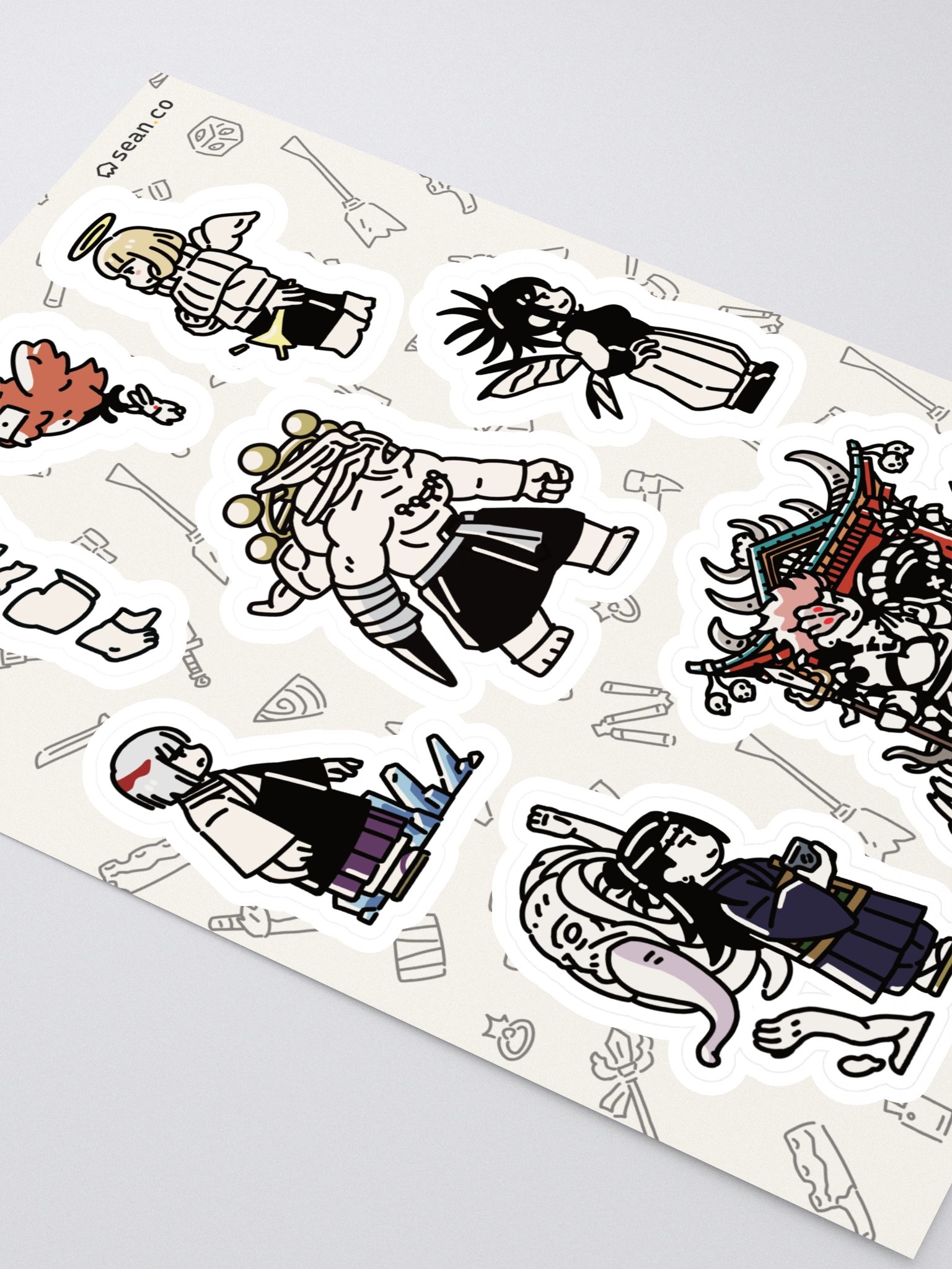 Heian Era Sorcerers Jujutsu Kaisen Sticker Sheet | Sukuna Kenjaku Angel Uro Yorozu Uraume Mahoraga product image (2)