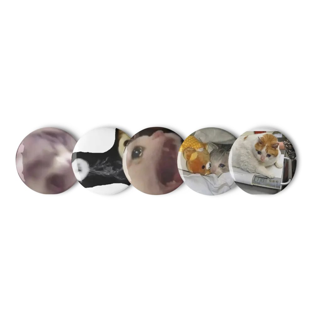Set of Pin Buttons: Meme Cats 23 product image (6)