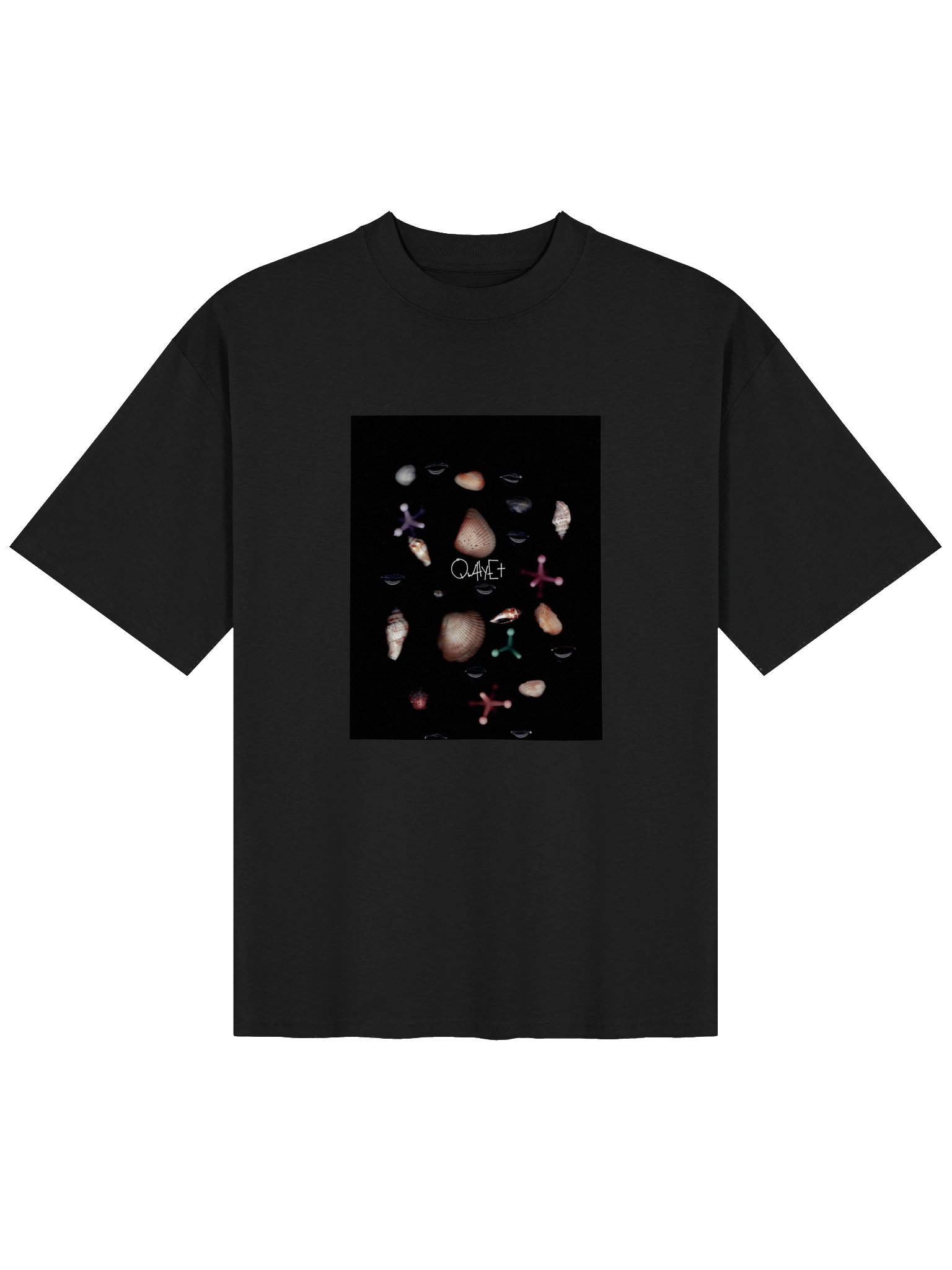 QWHYET Shellscape Oversized Tee (Black) product image (1)