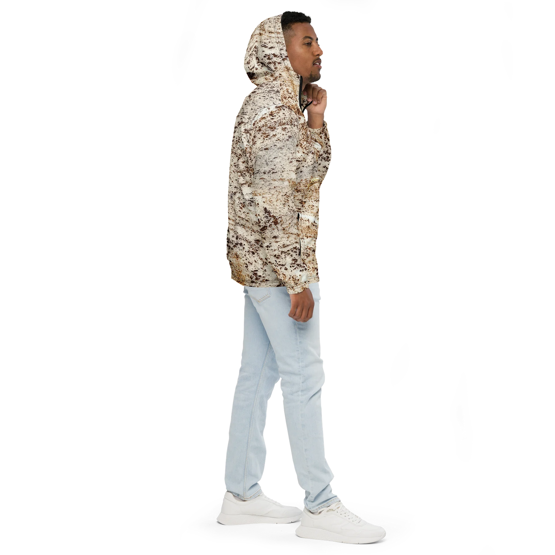 Espresso Swirl Unisex All-Over Print Marbled Cacao Lightweight Windbreaker product image (5)