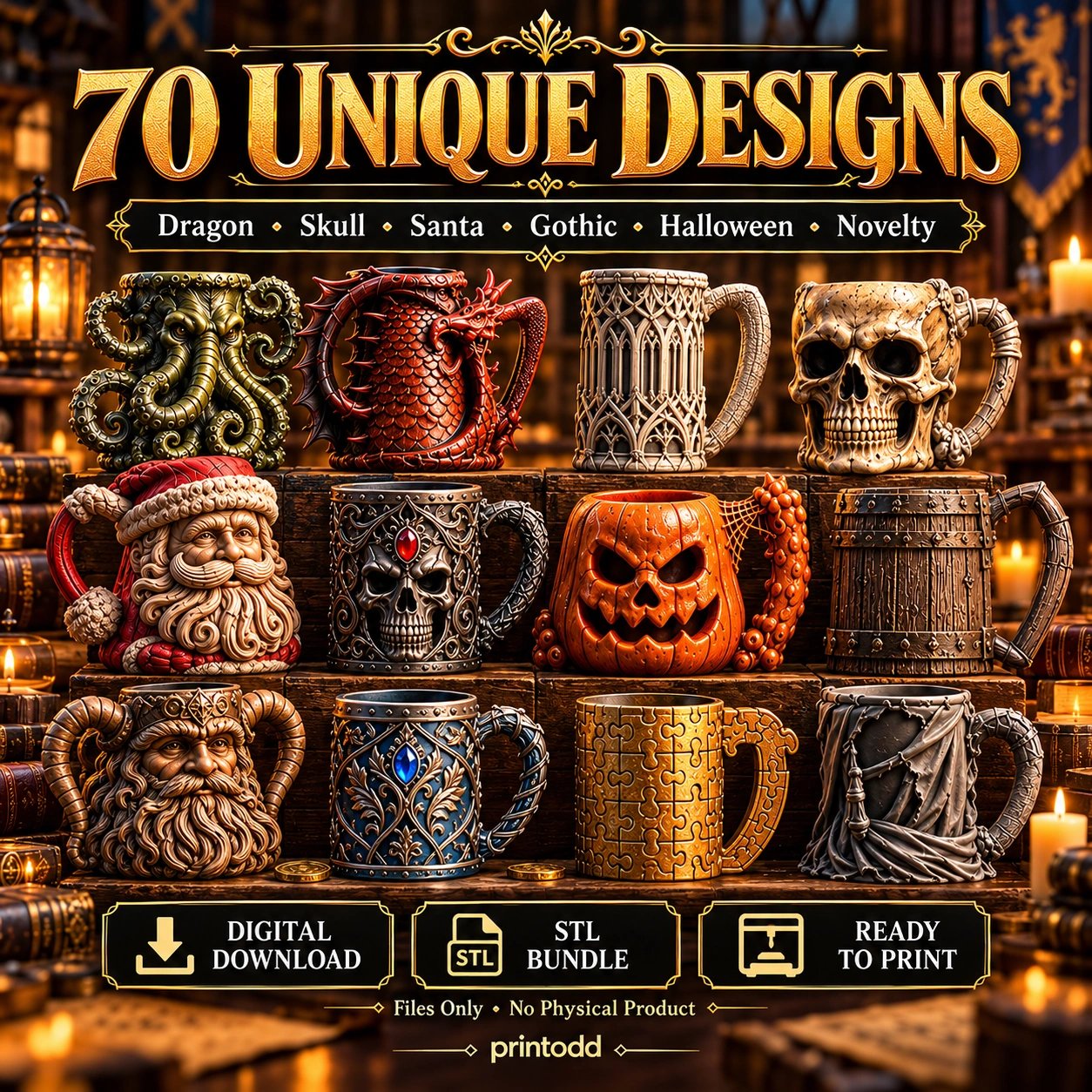 70 Fantasy Horror Mug 3D STL Bundle product image (1)