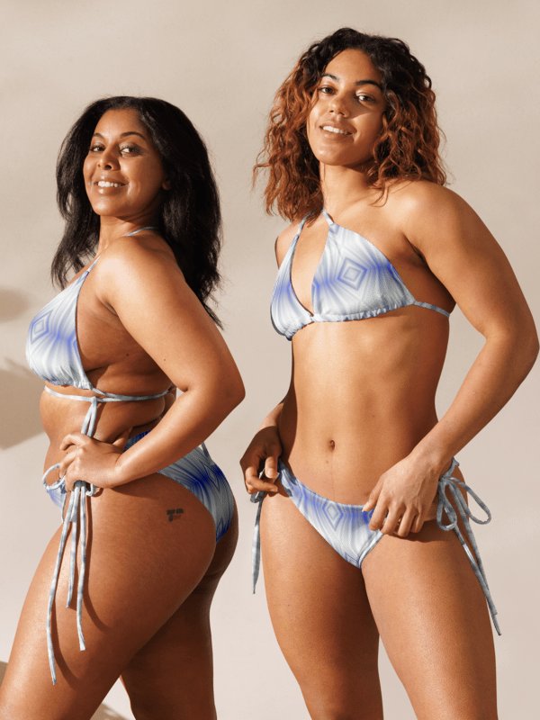 Electric Blue Diamond Fusion Kaleidoscope Blue Diamond Bikini Set product image (2)