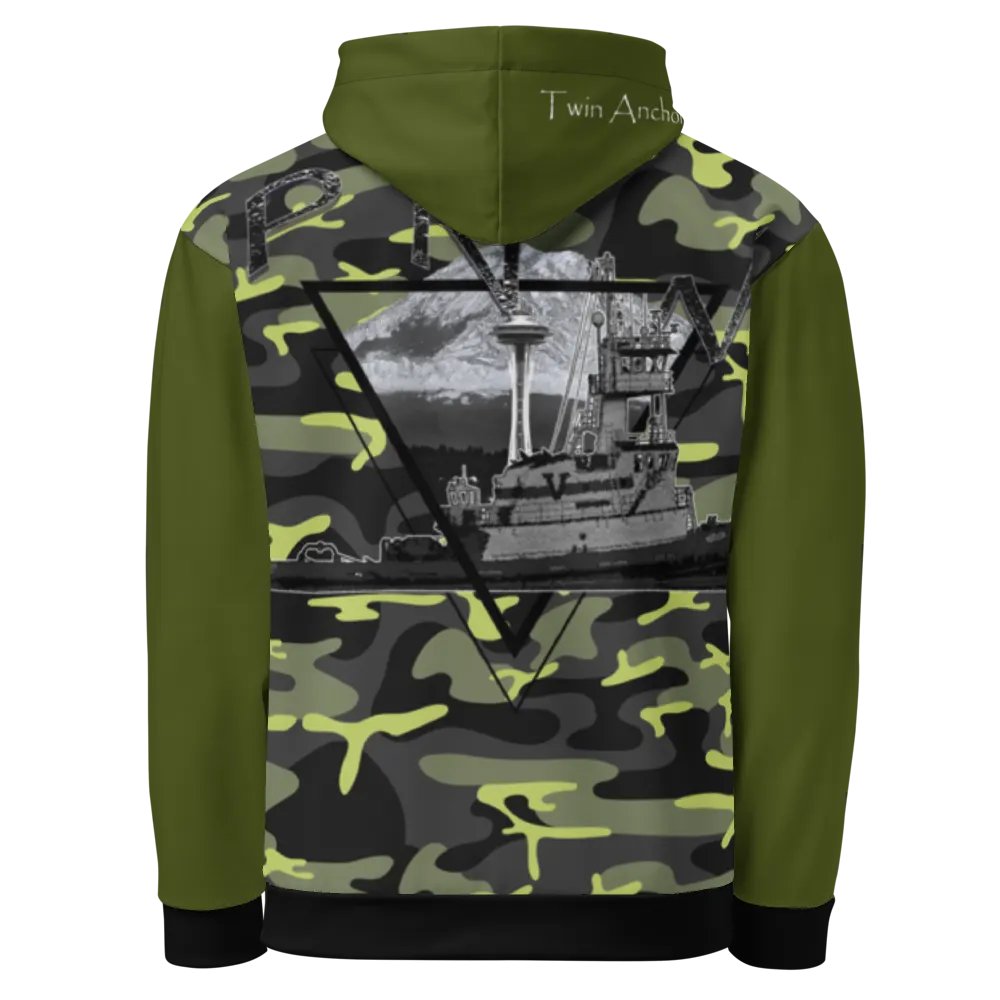 PNW T - Mt. Rainer & Tug Hudson (Camouflage & Green) – Performance Marine Wear | Twin Anchor Apparel North Current Line product image (7)