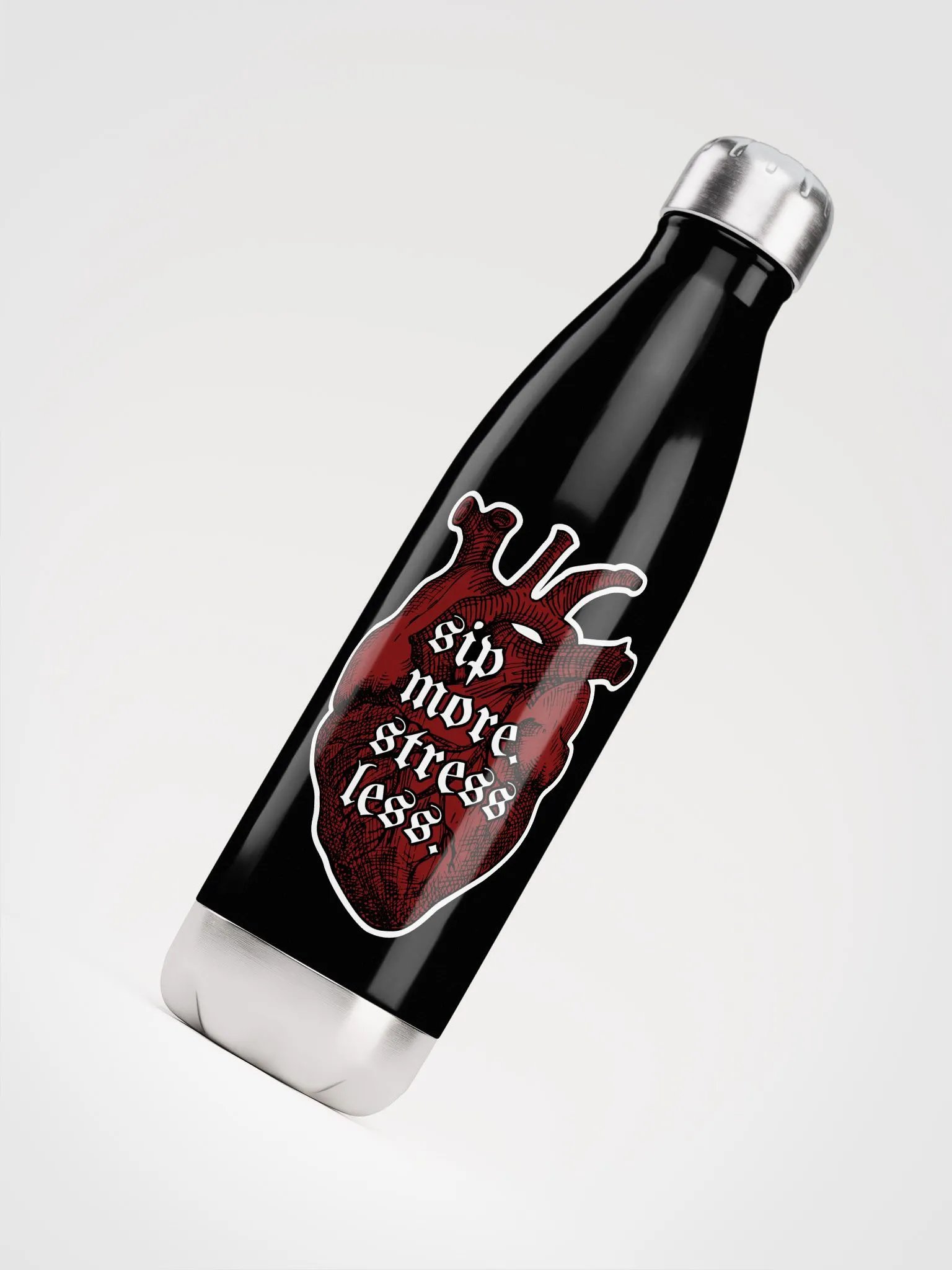 Sip More, Stress Less Anatomical Heart 17oz Water Bottle product image (4)