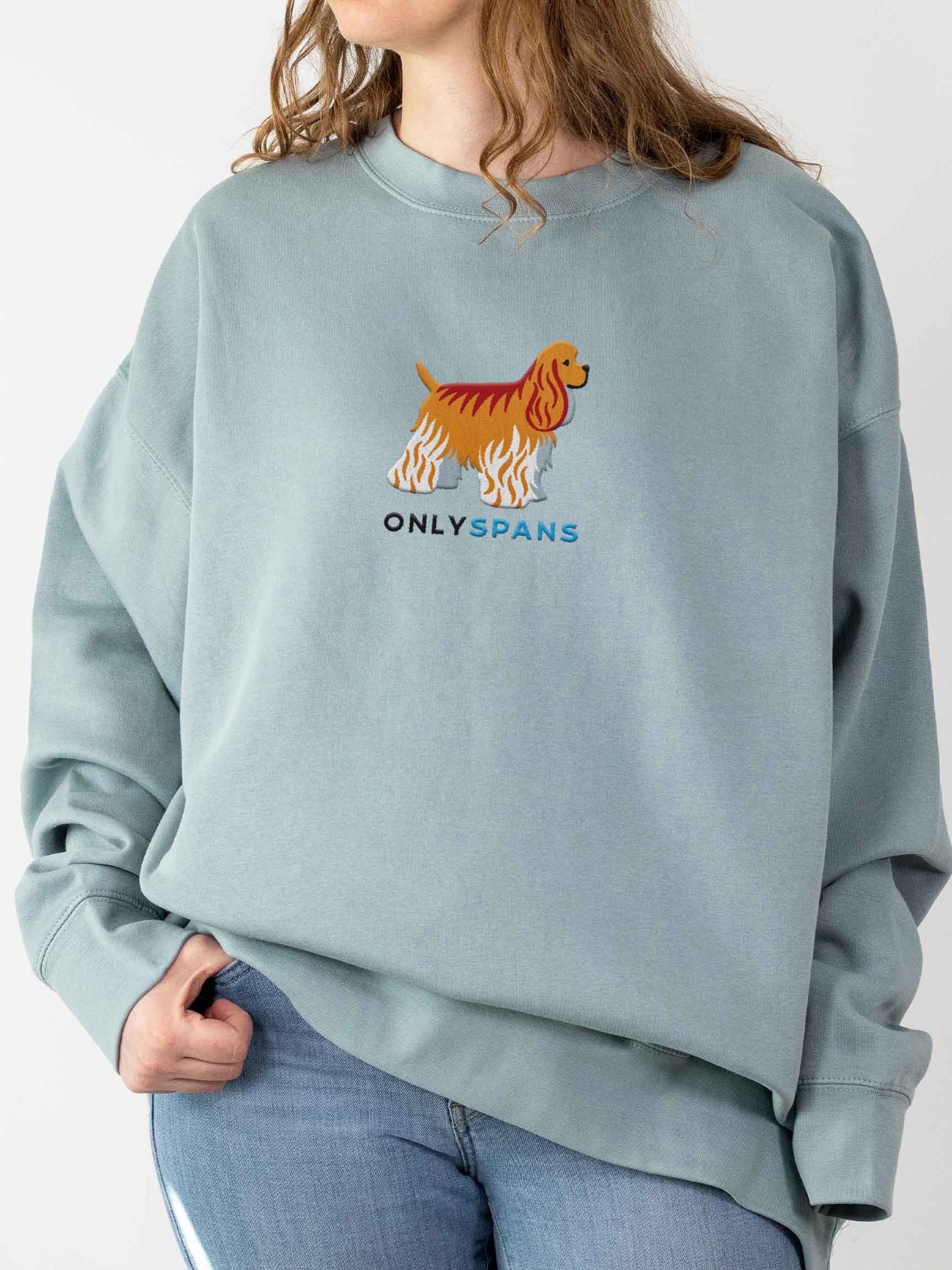 Only Spans Sweatshirt (Embroidered) of an American Cocker Spaniel(Fawn) product image (2)