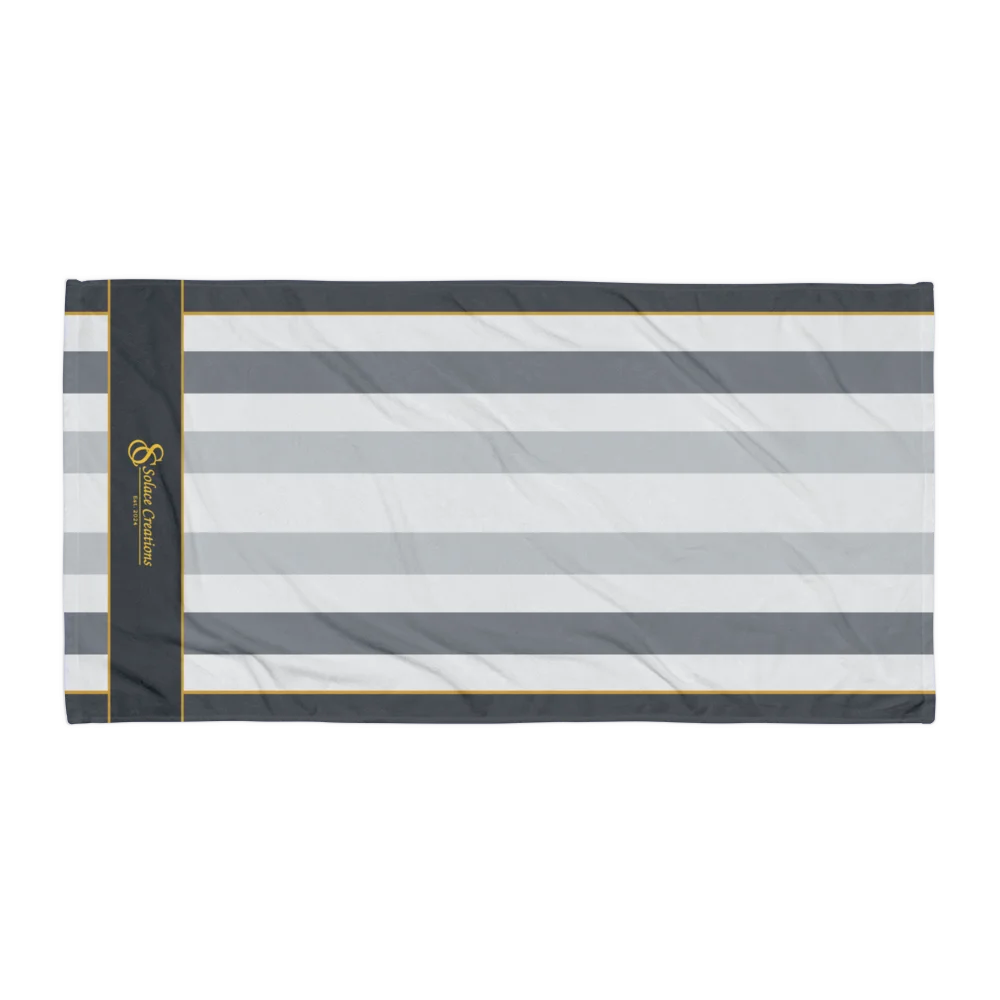 Solace Signature Gray Stripe Bath Towel product image (1)