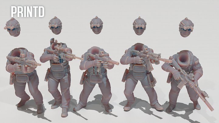 Heavy PMC High Risk Contractors - Modern Warfare Wargame Hobby Resin Scale Models product image (2)