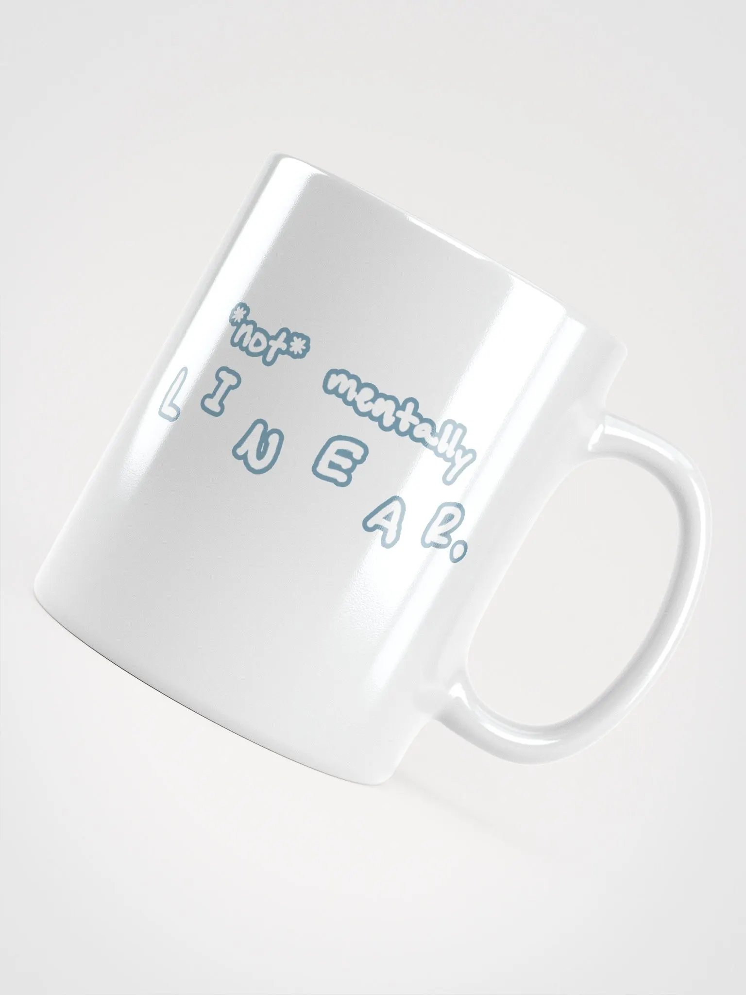 *not* mentally linear (lined design, #709AAF) glossy white mug product image (7)
