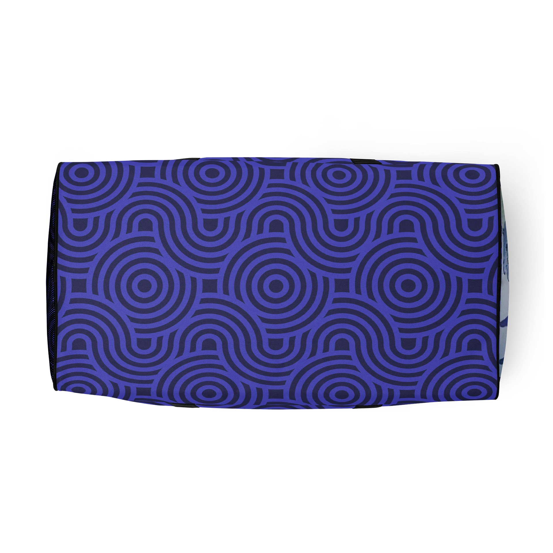 Purple Wave Geometry Duffle Bag featuring original oilpainting "Squirrels rule" product image (5)
