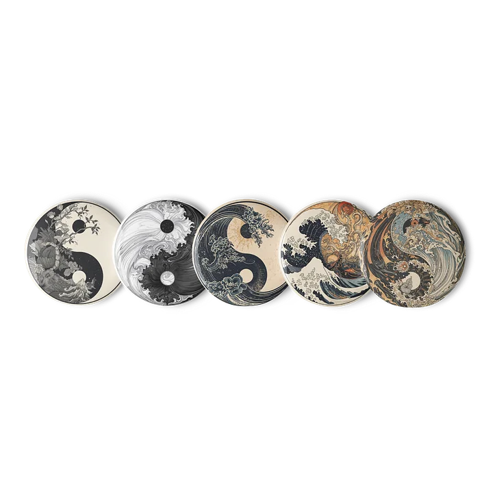 Cosmic Balance Art Pins (set 10) – Abstract Yin & Yang Collection product image (1)