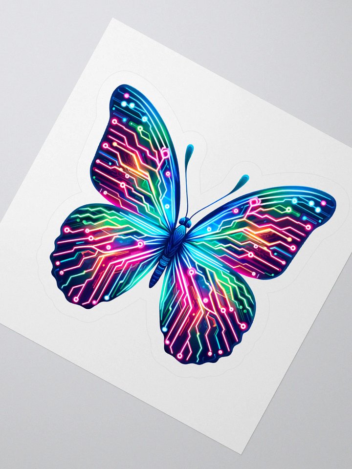 Neon Blue Butterfly Aesthetic Sticker product image (1)