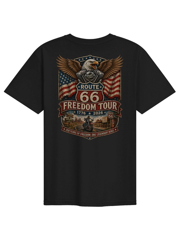 Throttle & Iron Route 66 Freedom Tour 2026 Heavyweight Tee (Front Large) product image (2)