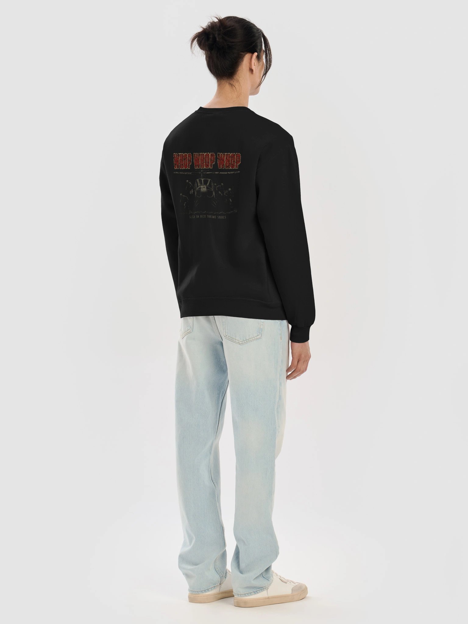 WHOP WHOP WHOP | UH-1 Huey Door Gunner Crewneck | Vietnam Air Cav Military Metal Graphic product image (11)