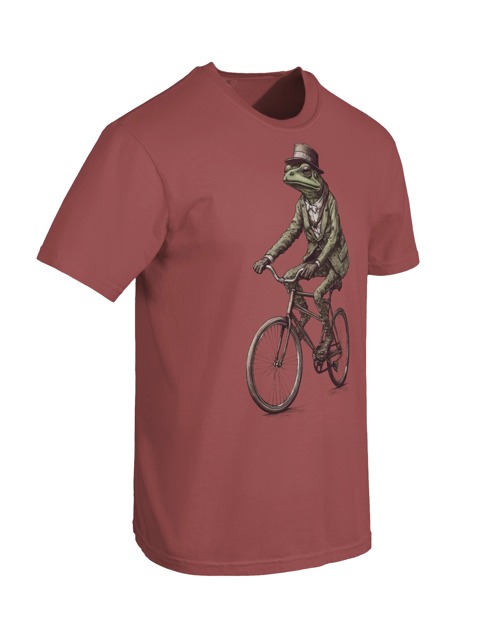 Frog Riding Bicycle Shirt – Vintage Dapper Animal Graphic Tee product image (27)