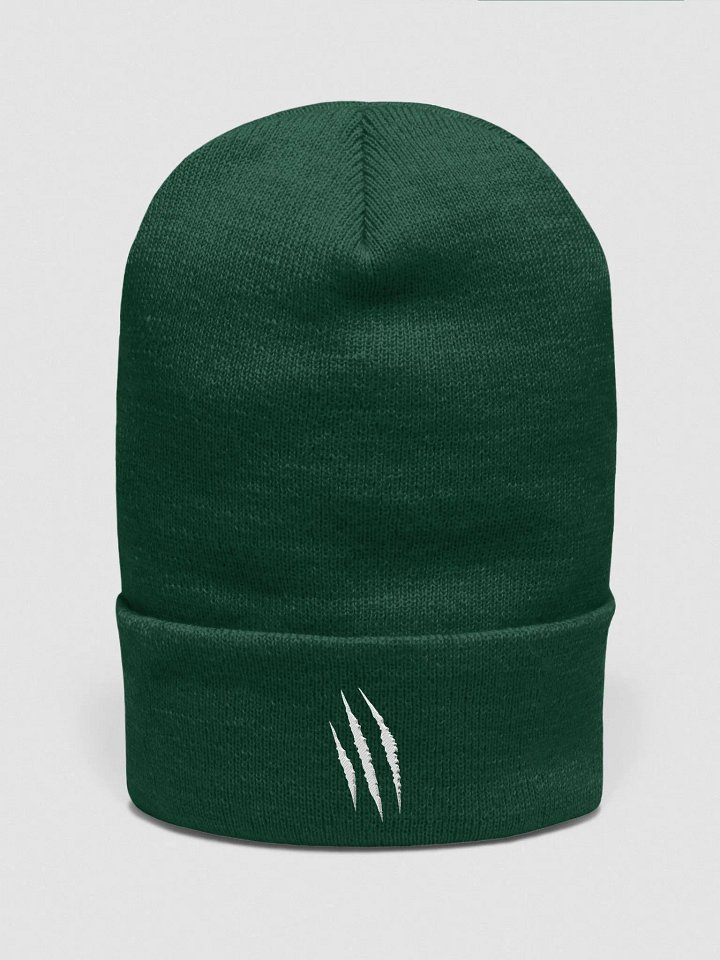 "Scratch Claws" (White) Yupoong Cuffed Beanie product image (1)